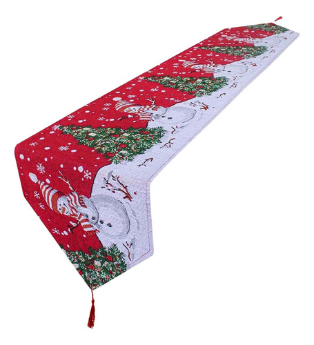 De Mesa Navideño, Muñeco De Nieve, Copos De Nieve, Mantel,