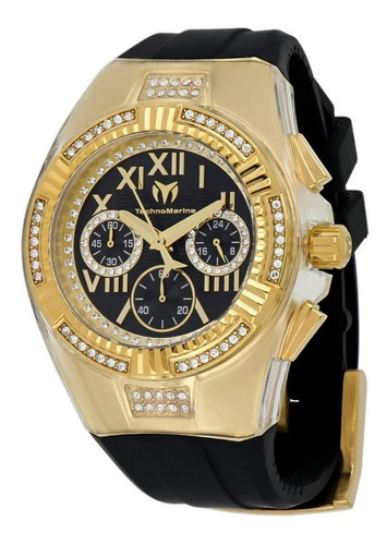 Reloj Technomarine Tm-121129 Negro Señora Color Del Bisel Oro