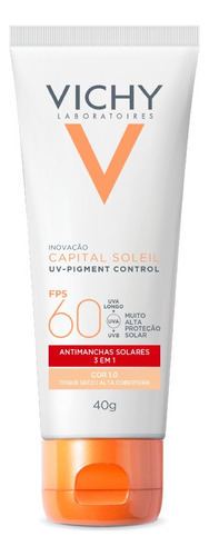 Protetor Solar Facial Vichy Uv Pigment Control 1.0 F60 40G