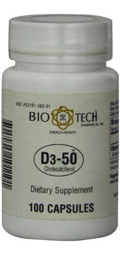 Biotech Pharmacal - D3-50 (50,000iu) - 100 Cápsulas