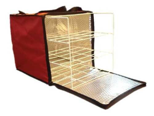 Combo Caja De Delivery 40x40x40 + Bolso Térmico Con Reja
