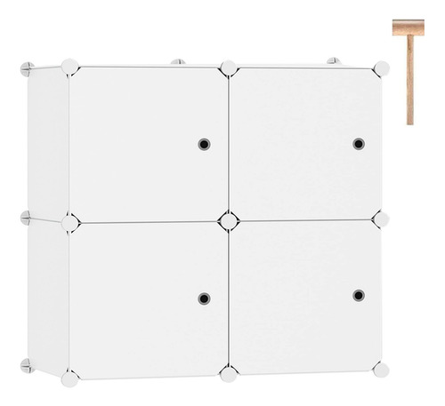 Organizador Modular De Plástico Con 4 Cubos Y Puertas