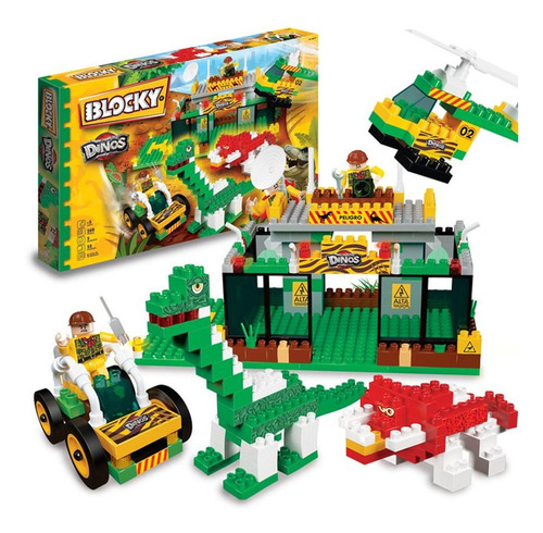 Bloques para armar Blocky Dinos Triceratops y Argentinosaurio 260 piezas en caja