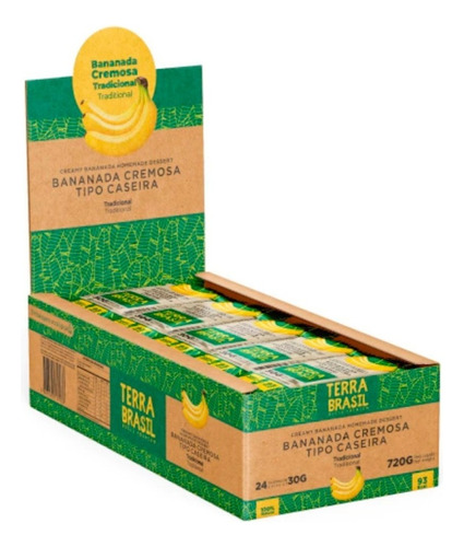 Doce de bananada cremosa banana Premium sem TACC em caixa 30 g 24 un