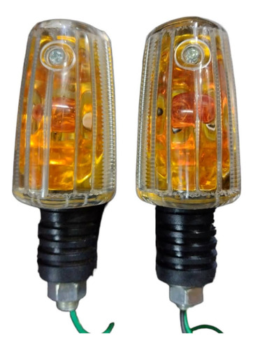 Cruces Faros Moto Ax100 Mini P A R Mica Blanca Base Ambar