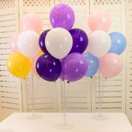 Base Soporte Porta Globos Acrilico Varillas Feliz Cumple
