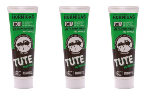 Tute Hormiga Barrera Repelente No Tox Gel Eco Pomo 75g X3u