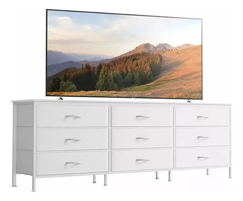 Mueble Para Tv 55 Pulgadas Con Comoda Cajonera De 9 Cajones