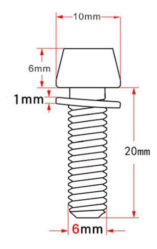 10 Unids/pack Bicicleta Pernos M5 M6 X 20mm M6 Argén M6
