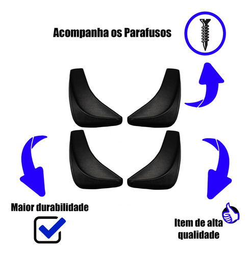 Kit Lameiro Parati Proteção Aparabarro Universal Curto 4 Pçs