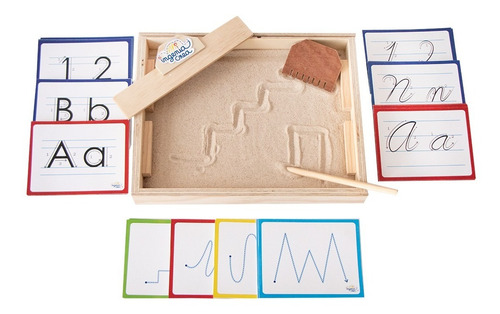 Bandeja Montessori+pizarra + 3 Jgos Tarjetas Ingenicrea