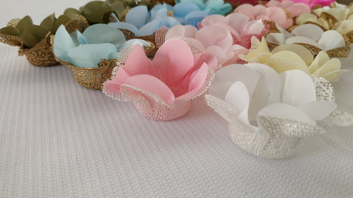 120 Forminhas Doces Finos Flor Tela E Tecido Casamento