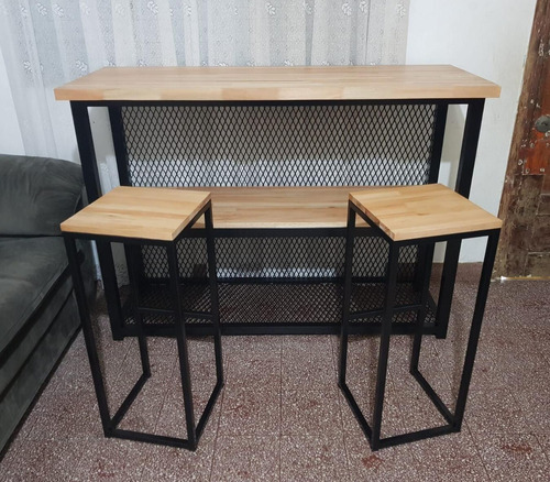 Imagen 2 de 9 de Barra, Pasa Plato Cocina En Hierro Y Madera Jd Arte Y Diseño