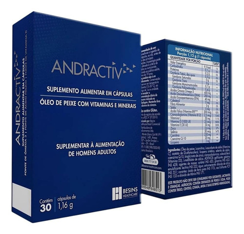 Kit 2x Suplemento Alimentar Andractiv 30 Cápsulas - Besings