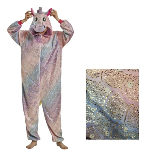 Pijama Kigurumi Unicornio Con Brillos De Niños