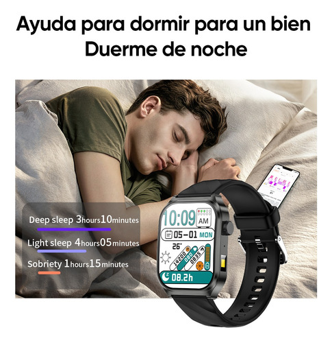 Reloj Inteligente Mujer Reloj Medidor De Glucosa En Sangre Negro Negro Negro