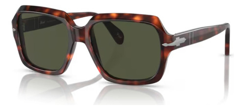 Óculos De Sol - Persol - Po0581s 24/31 54 Armação Havana Haste Havana Lente Verde Desenho Quadrado