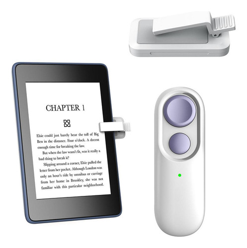 Remote Control Page Turner Com Lanyard Ebook Branco Roxo