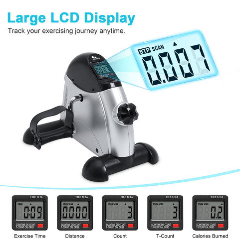 Bicicleta De Ejercicio Portátil Con Pantalla Lcd Pedales D