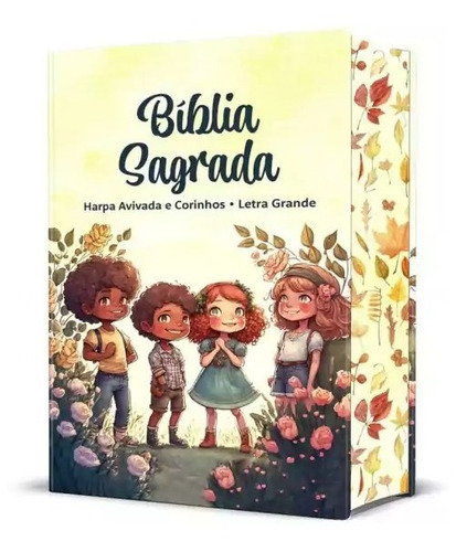 Bíblia Sagrada Infantil Rc Letra Grande Com Harpa Avivada E Corinhos Capa Dura Pequena Crianças Jardim