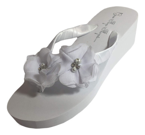 White 2 Pulgadas Bridal Wedge Heel Flip Fl B0145fsw3c_190324