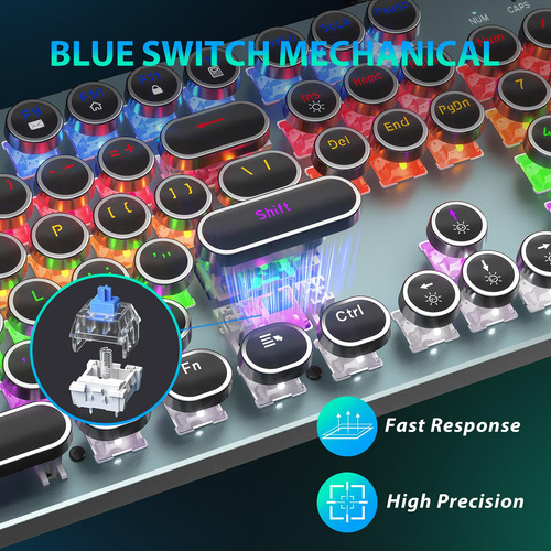 Conjunto De Teclado E Mouse Typewriter Mechanical Gaming Tai