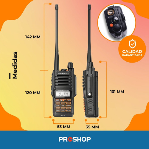 Imagen 8 de 10 de Handy Baofeng Uv 9r 8w Uhf Vhf Ip67 - Resiste Agua Modelo Nuevo