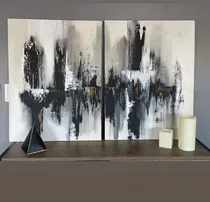 Comprar Cuadros Nórdicos Modernos Abstractos Dípticos Pintado A Mano