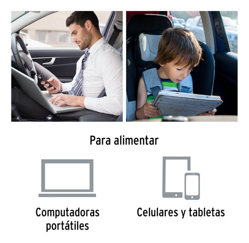 Inversor De Corriente De 120w Con Puertos Usb Truper 10447