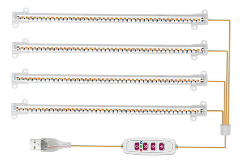 Led Grow Light Brillo De 5 Niveles Temporizador De 4 Cabeza