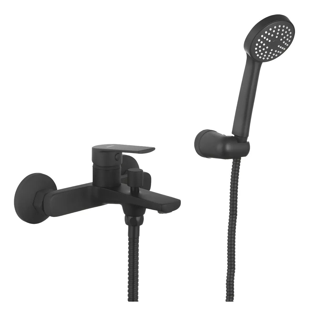 Ducha Exterior Baño Grifería Peirano Monocomando Rio Black 83-176n Con Duchador Extensible De Mano Con Transferencia Cierre Ceramico Bañera Acabado Mate Color Negro Bano Negra