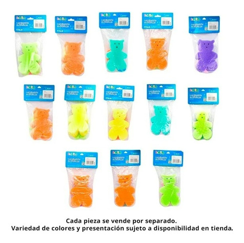 17 Pzas Esponja Para Bebé Bath Time Varios Colores 2 Piezas