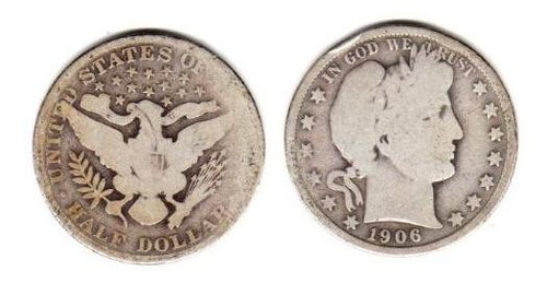 Moneda Estados Unidos 50 Centavos Plata Año 1906 Buena-