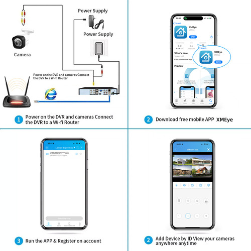 Kit 4 Cámaras De Seguridad COZYCAST K4w 5mp Color Blanco Con Resolución De 4ch 5mp Visión Nocturna Incluida Exterior Videovigilancia 1T