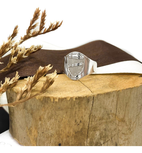 Anillo Escudo Equipo FĂștbol Argentina Godoy Cruz De Mendoza B - Mediano Plata 925
