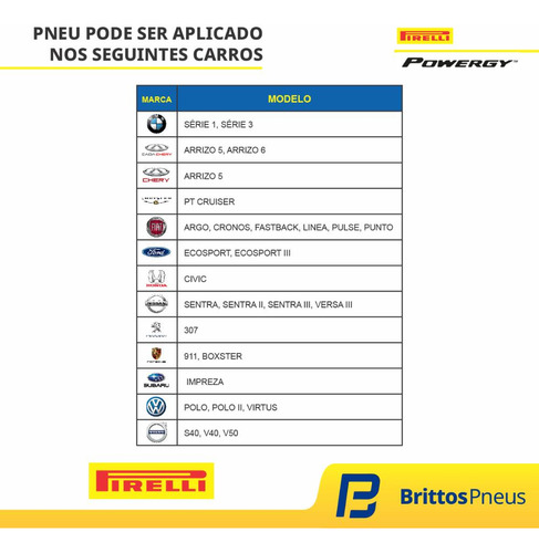 Pneu Pirelli Aro 17 Powergy 205/50 R17