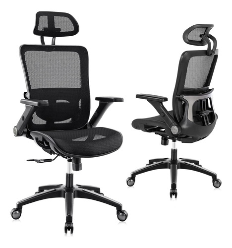 Silla De Oficina Ergonómica De Malla, Respaldo Alto, Silla D