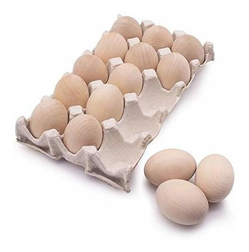 15 Piezas De Huevos De Pascua Falsos De Madera Sin Pint...