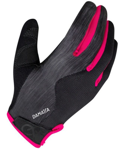 Luva Damatta Flames Gel Dedo Longo T/m Preto/rosa