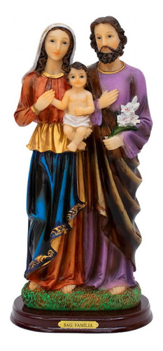 Sagrada Família Imagem Religiosa Católica De Resina 31.5 Cm Cor Colorido