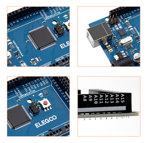 Placa De Desarrollo Elegoo Mega R3 Atmega 2560 Con Cable Usb