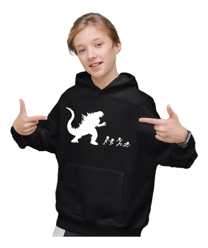 Sudadera Negra Infantil De Pelicula Japonesa Godzilla