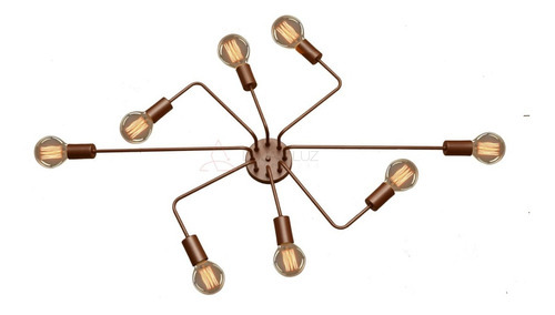 Plafon Sobrepor Luminária Decorativa Teto Sputinik Aranha Cor Cobre 110V/220V