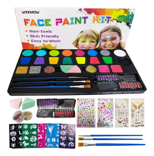 Kits De Pintura Facial Para Ninos Y Adultos, 20 Colores A Ba