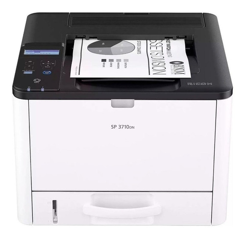 Imagem 2 de 5 de Impressora função única Ricoh SP 3710DN com wifi branca e preta 120V - 127V