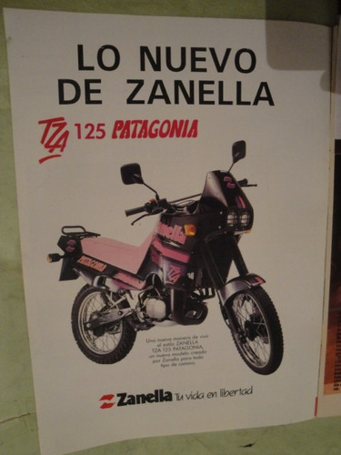 Publicidad Moto Zanella Tza 125 Patagonia Año 1993
