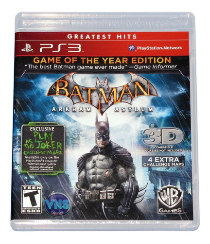 Batman Arkham Asylum Goty - Ps3 - Mídia Física - Lacrado