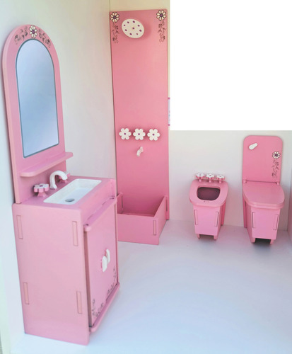 Muebles Para Casita De Muñecas Alpina De Lujo * Sol Y Luna * Rosa