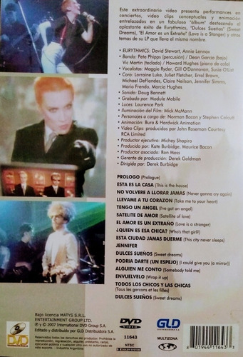 Eurythmics Dvd Nuevo Álbum Dulces Sueños New Age & Rock