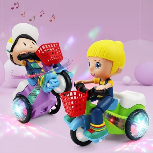 Boneco Passeio Triciclo Bate Volta Com Manobras Giro Som Luz
